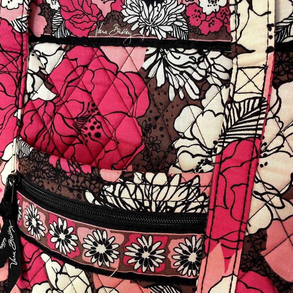 Vera Bradley Mocha Rouge Quilted Medium Tote Purse - Picture 2 of 10